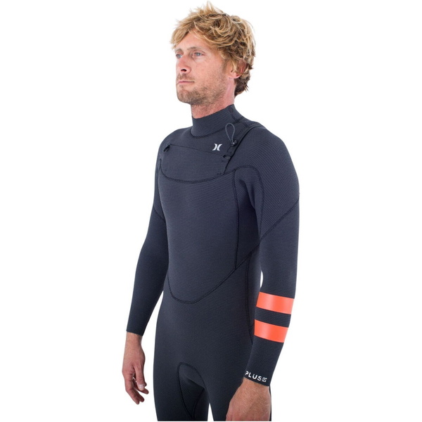 Hurley Mens Plus 4/3mm Chest Zip Wetsuit MFS0012403 - Black / Graphite